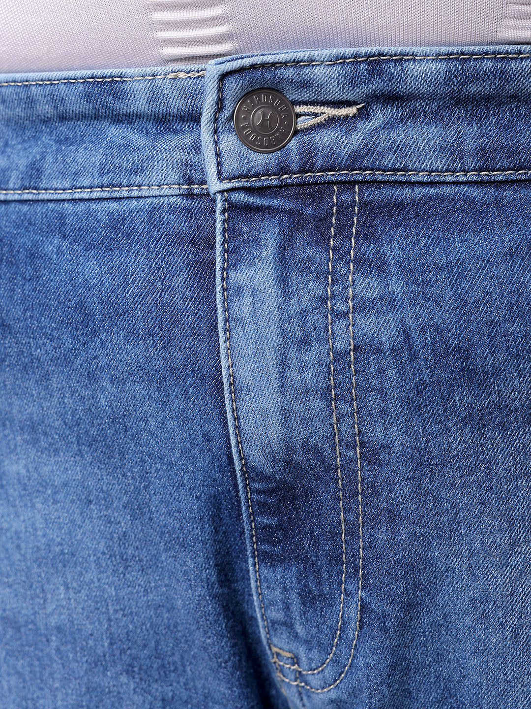 Men's Khaki Straight Fit Solid Stretchable Plus Size Jeans