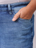 Men's Khaki Straight Fit Solid Stretchable Plus Size Jeans
