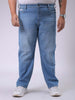 Men's Plus Size Blue Vintage Straight Fit Solid Jeans