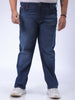 Men's Plus Size Blue Vintage Straight Fit Solid Jeans