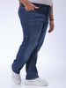 Men's Plus Size Blue Vintage Straight Fit Solid Jeans