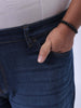 Men's Plus Size Blue Vintage Straight Fit Solid Jeans