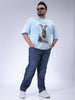 Men's Plus Size Blue Vintage Straight Fit Solid Jeans