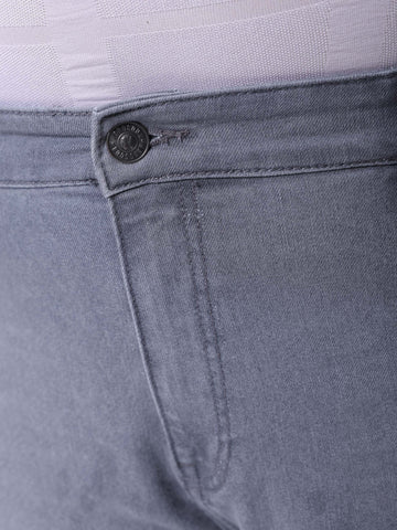 Men's Plus Size Grey Vintage Straight Fit Solid Jeans