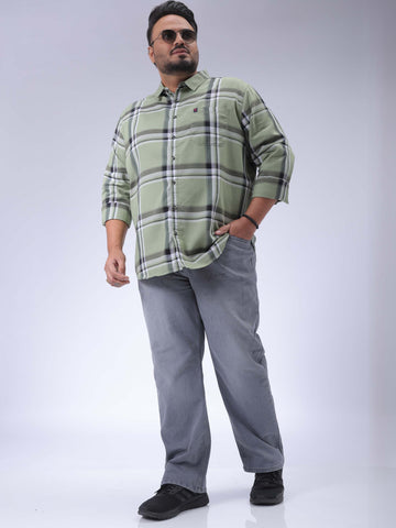 Men's Plus Size Grey Vintage Straight Fit Solid Jeans