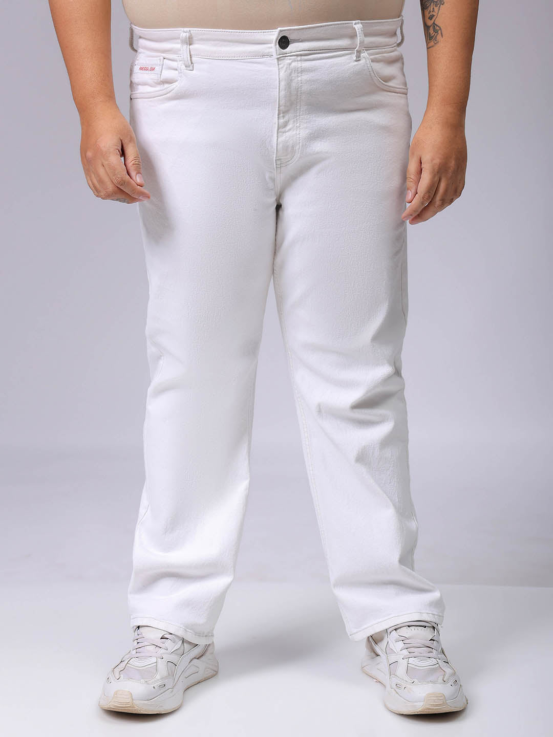 Men's Plus Size Straight Fit Solid Jeans