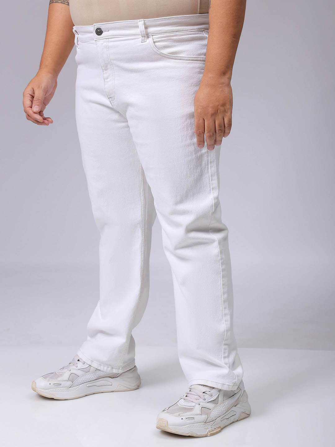Men's Plus Size Straight Fit Solid Jeans