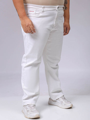 Men's Plus Size Straight Fit Solid Jeans