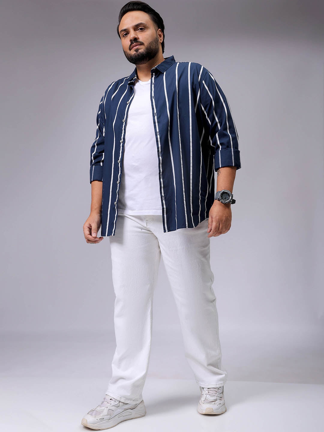 Men's Plus Size Straight Fit Solid Jeans