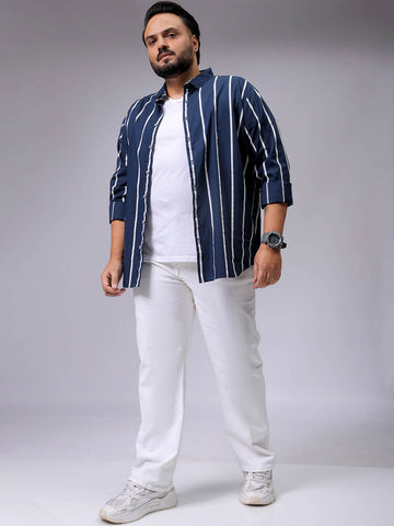 Men's Plus Size Straight Fit Solid Jeans