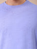 Men's Lavender Oversized Self Design Round Neck T-shirt