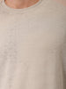 Men's Green Oversized Self Design Round Neck T-shirt
