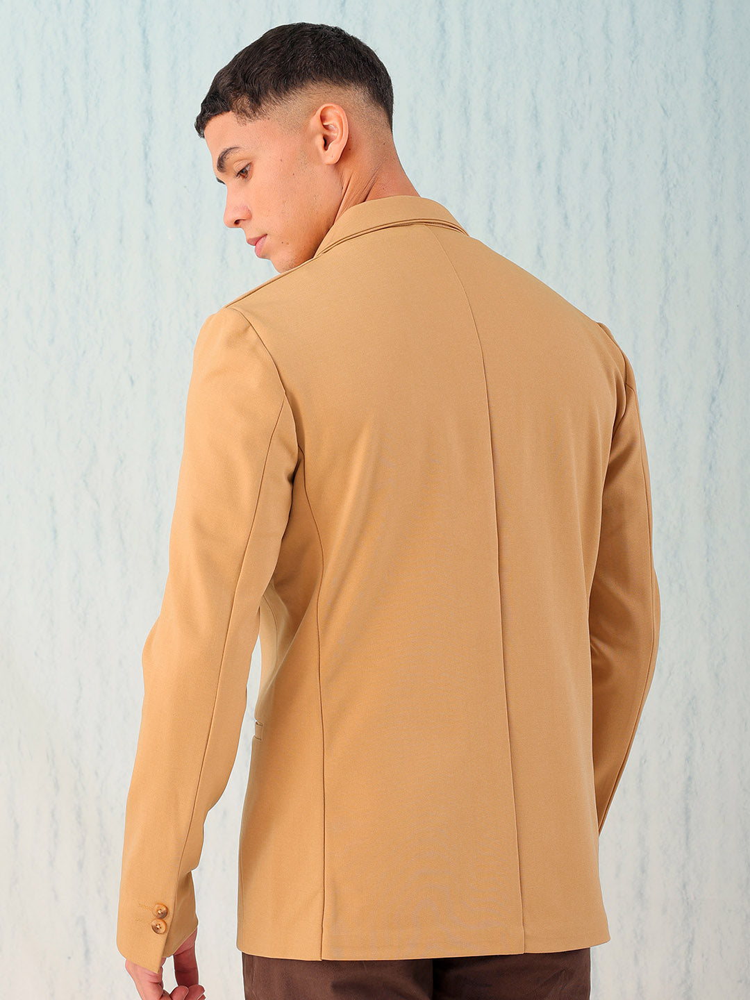 Shop Men's Brown Comfort Straight Fit Solid Luxe Blazer Online.