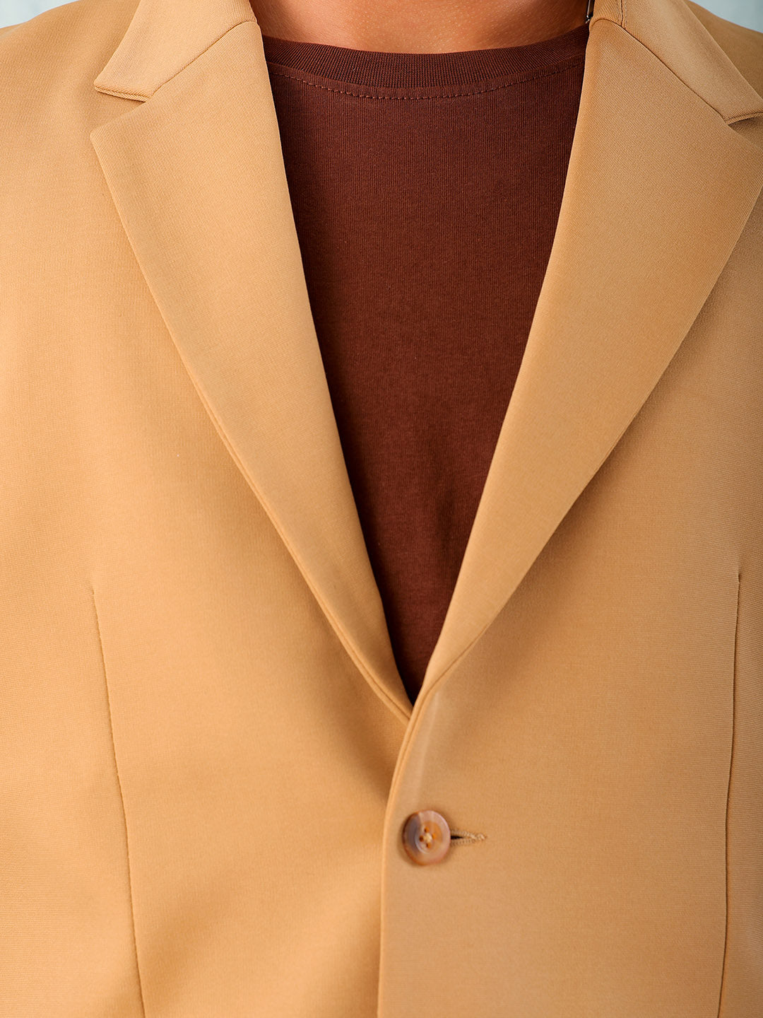 Shop Men's Brown Comfort Straight Fit Solid Luxe Blazer Online.