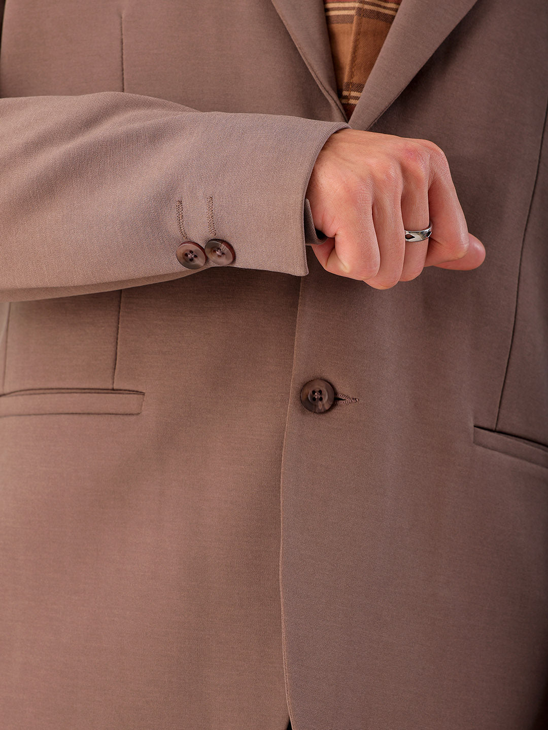 Shop Men's Grey Comfort Straight Fit Solid Luxe Blazer Online.