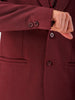 Men's Burgundy Comfort Straight Fit Solid Luxe Blazer