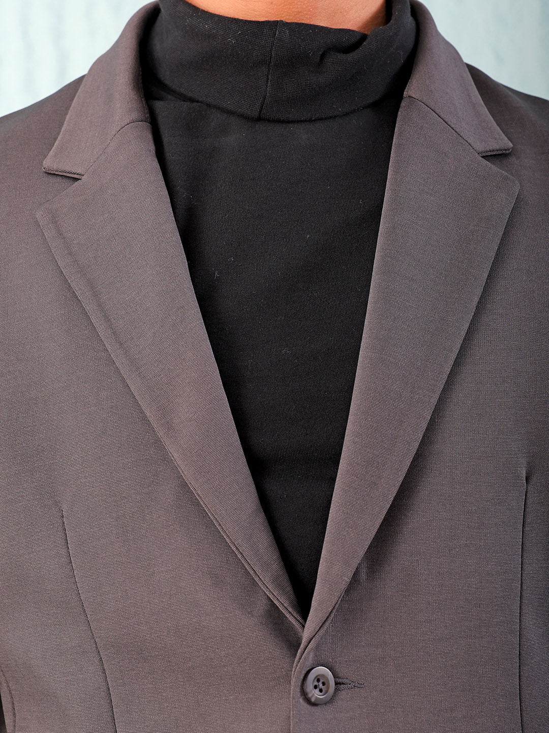 Men's Grey Comfort Straight Fit Solid Luxe Blazer