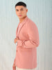 Shop Men's Peach Comfort Straight Fit Solid Luxe Blazer Online.