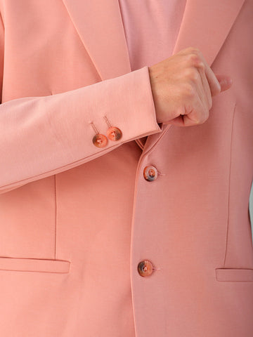 Shop Men's Peach Comfort Straight Fit Solid Luxe Blazer Online.