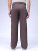 Men's Brown Baggy Solid Mid-Rise Trousers