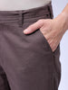 Men's Brown Baggy Solid Mid-Rise Trousers