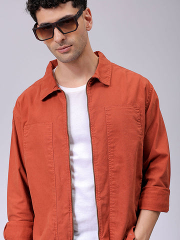 Men's Relaxed Fit Solid Zipperper Carpenter Jacket