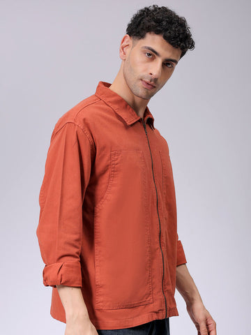 Men's Relaxed Fit Solid Zipperper Carpenter Jacket