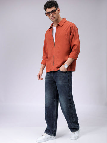 Men's Relaxed Fit Solid Zipperper Carpenter Jacket