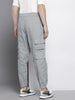 Men's Grey Barrel Loose Solid Cargo Jogger