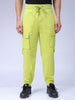 Men's Green Baggy Fit Solid Trouser