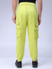 Men's Green Baggy Fit Solid Trouser