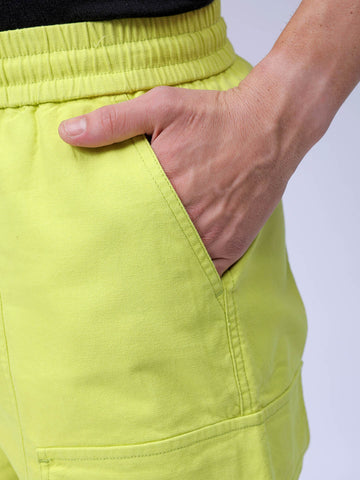 Men's Green Baggy Fit Solid Trouser