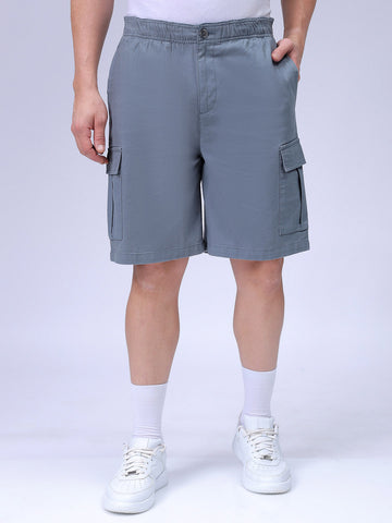 Men's Blue Relaxed Fit Utility Shorts