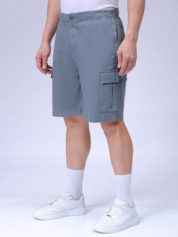 Men's Blue Relaxed Fit Utility Shorts