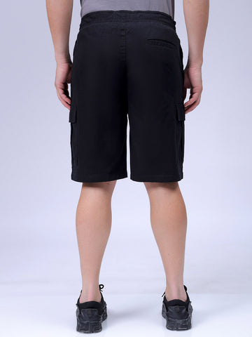 Men's Black Relaxed Fit Utility Shorts