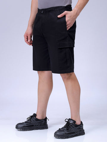 Men's Black Relaxed Fit Utility Shorts