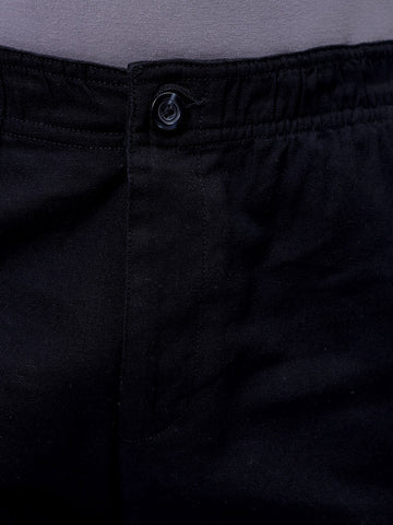 Men's Black Relaxed Fit Utility Shorts