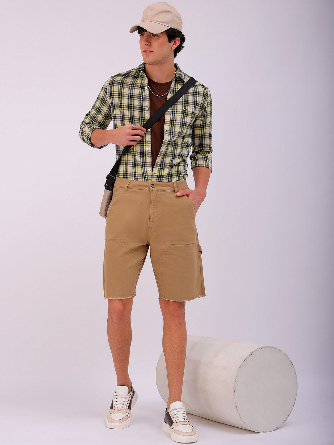 Shop Men's Solid Relaxed Fit Shorts Online.