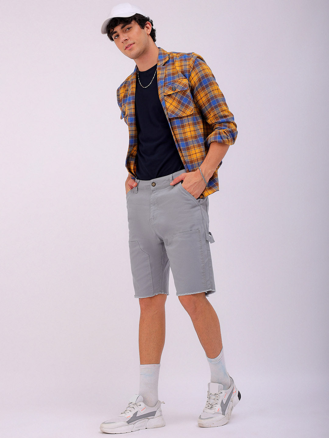 Shop Men's Solid Relaxed Fit Carpenter Shorts Online.