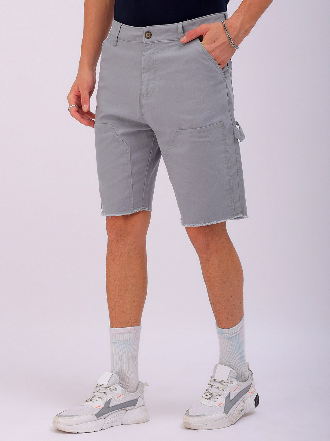 Shop Men's Solid Relaxed Fit Carpenter Shorts Online.