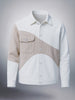 Men's Optic White Relaxed Fit Colourblocked Casual Jacket