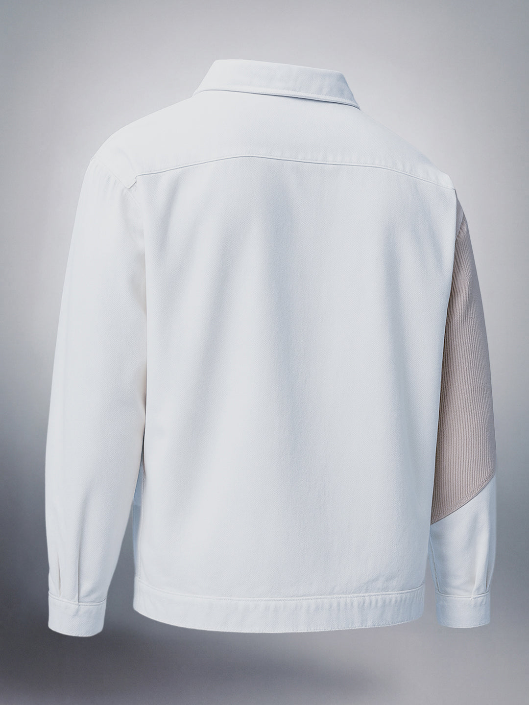Men's White Relaxed Fit Colourblocked Colourblocked Jacket