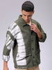 Men's Olive Relaxed Fit Tie Dye Trucker Jacket