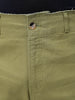 Men's Green Loose Wide Leg Solid Mid-Rise Cargo Trousers
