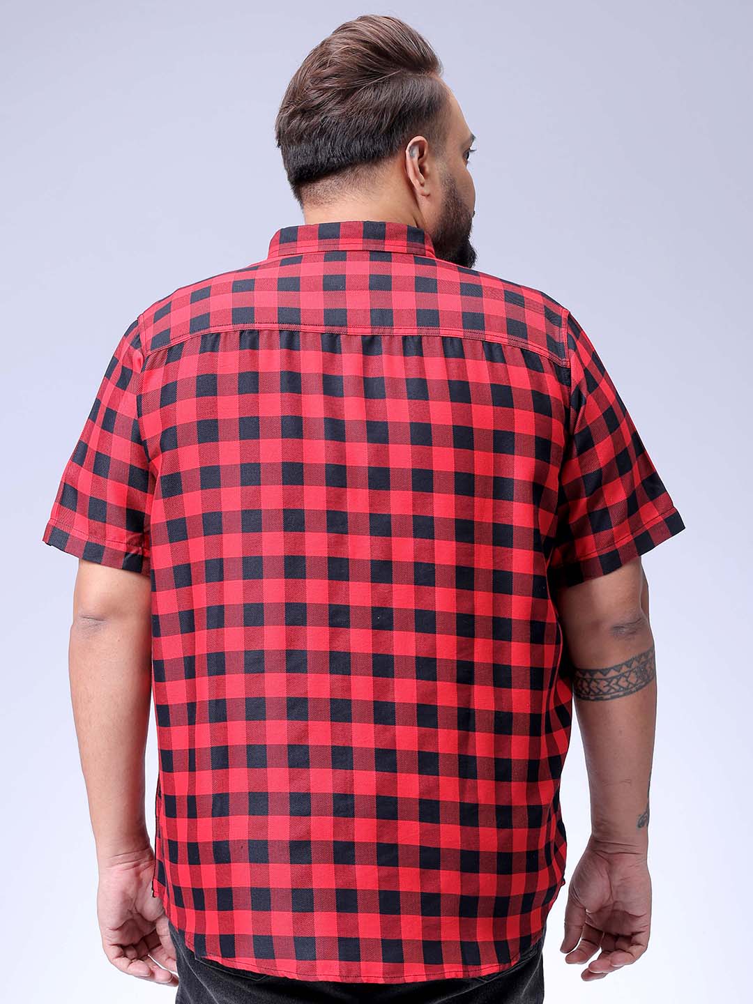 Men's Plus Size Checked Casual Shirt
