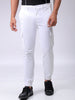 Men's White Regular Fit Solid Utility Cargo