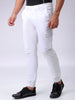 Men's White Regular Fit Solid Utility Cargo
