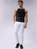 Men's White Regular Fit Solid Utility Cargo
