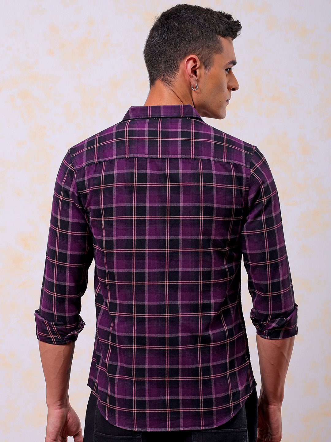 Shop Men's Checked Slim Fit Shirt Online.