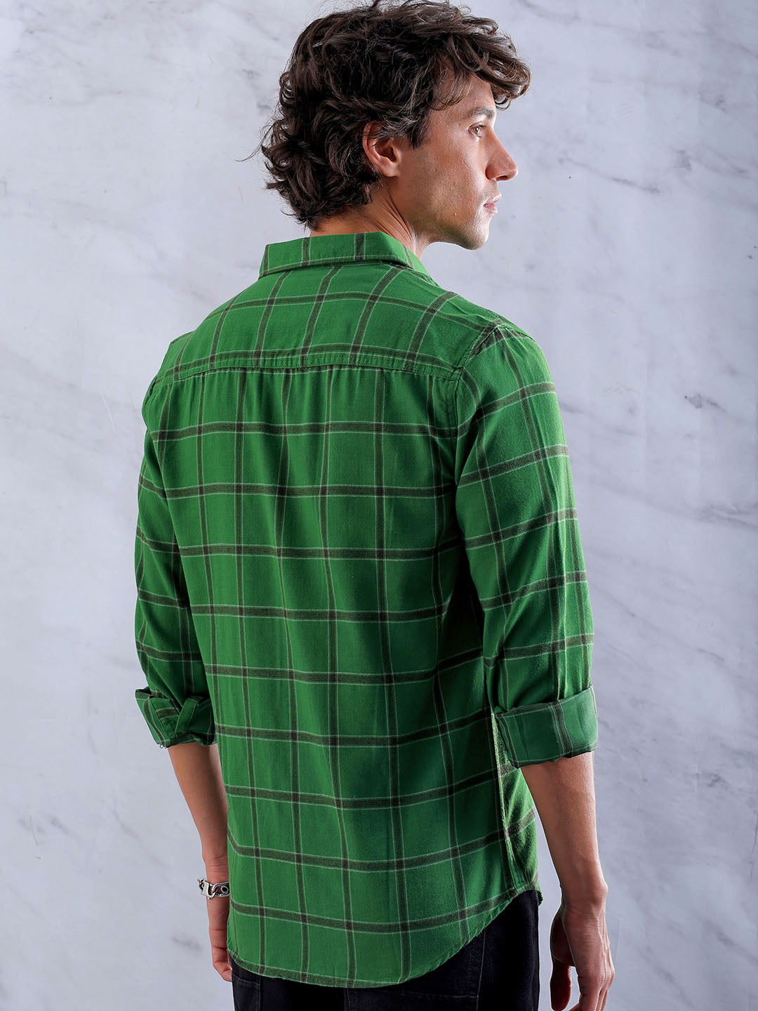 Shop Men's Checked Slim Fit Shirt Online.